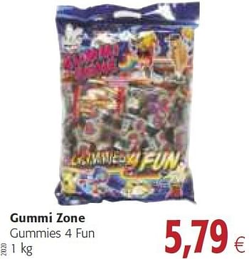 Promotions Gummi zone gummies 4 fun - Gummi Zone - Valide de 30/07/2014 à 12/08/2014 chez Colruyt