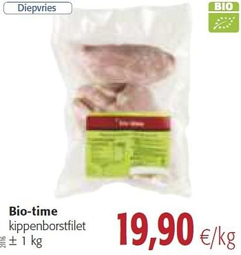 Promotions Bio-time kippenborstfilet - Bio-time - Valide de 30/07/2014 à 12/08/2014 chez Colruyt