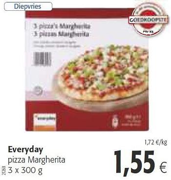 Promoties Everyday pizza margherita - Everyday - Geldig van 30/07/2014 tot 12/08/2014 bij Colruyt