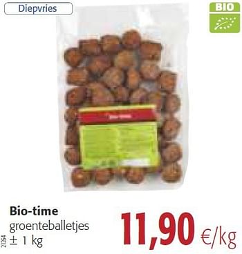 Promoties Bio-time groenteballetjes - Bio-time - Geldig van 30/07/2014 tot 12/08/2014 bij Colruyt