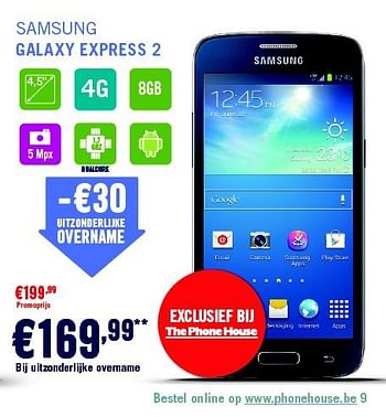 Promoties Samsung galaxy express 2 - Samsung - Geldig van 01/08/2014 tot 17/08/2014 bij The Phone House