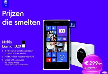 Promoties Nokia lumia 1020 - Nokia - Geldig van 01/08/2014 tot 17/08/2014 bij Belgacom