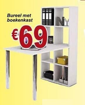 Promoties Bureel met boekenkast - Huismerk - Belgica - Geldig van 01/08/2014 tot 31/08/2014 bij Belgica Meubelen