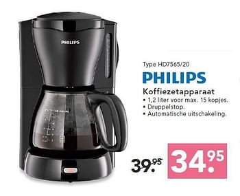 Promoties Philips koffiezetapparaat hd7565-20 - Philips - Geldig van 04/08/2014 tot 17/08/2014 bij Blokker