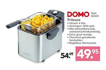 Promoties Domo friteuse do451 - Domo - Geldig van 04/08/2014 tot 17/08/2014 bij Blokker