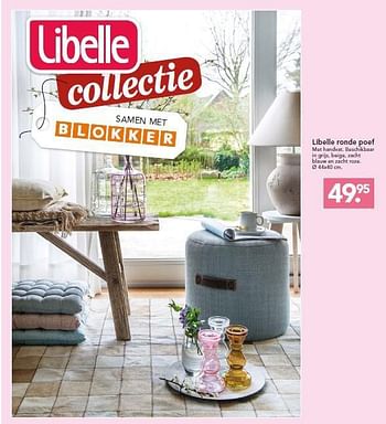 Promoties Libelle ronde poef - Libelle - Geldig van 04/08/2014 tot 17/08/2014 bij Blokker