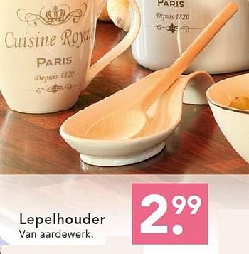 Promoties Lepelhouder - Cuisine Royale - Geldig van 04/08/2014 tot 17/08/2014 bij Blokker