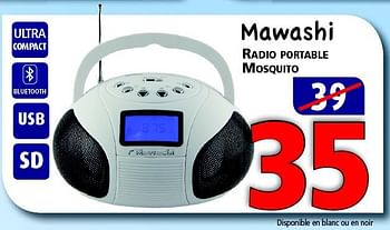 Promotions Mawashi radio portable mosquito - Mawashi - Valide de 07/08/2014 à 27/08/2014 chez Kitchenmarket