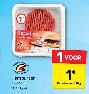 Promoties Hamburger - Huismerk - Carrefour  - Geldig van 13/08/2014 tot 25/08/2014 bij Carrefour