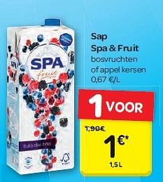 Promoties Sap spa + fruit - Spa - Geldig van 13/08/2014 tot 25/08/2014 bij Carrefour