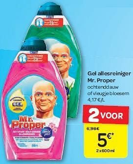 Promoties Gel allesreiniger mr. proper - Mr. Propre - Geldig van 13/08/2014 tot 25/08/2014 bij Carrefour