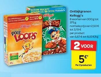 Promoties Ontbijtgranen kellogg`s - Kellogg's - Geldig van 13/08/2014 tot 25/08/2014 bij Carrefour