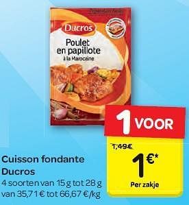 Promoties Cuisson fondante ducros - Ducros - Geldig van 13/08/2014 tot 25/08/2014 bij Carrefour