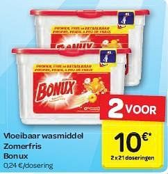 Promoties Vloeibaar wasmiddel zomerfris bonux - Bonux - Geldig van 13/08/2014 tot 25/08/2014 bij Carrefour