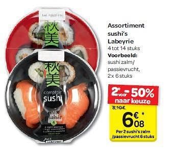 Promoties Assortiment sushi`s labeyrie - Labeyrie - Geldig van 13/08/2014 tot 18/08/2014 bij Carrefour