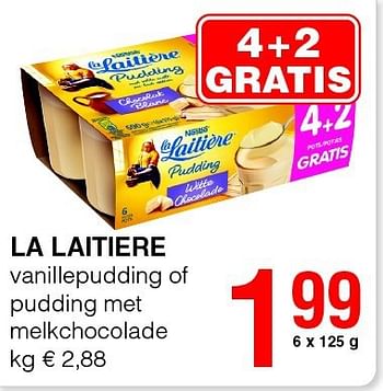 Promoties La laitiere vanillepudding of pudding met melkchocolade - Nestlé - Geldig van 14/08/2014 tot 27/08/2014 bij Spar (Colruytgroup)