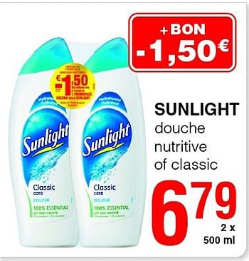 Promoties Sunlight douche nutritive of classic - Sunlight - Geldig van 14/08/2014 tot 27/08/2014 bij Spar (Colruytgroup)