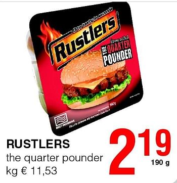 Promoties Rustlers the quarter pounder - Rustlers - Geldig van 14/08/2014 tot 27/08/2014 bij Spar (Colruytgroup)