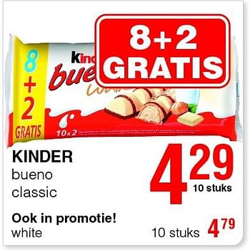 Promoties Kinder bueno classic - Kinder - Geldig van 14/08/2014 tot 27/08/2014 bij Spar (Colruytgroup)