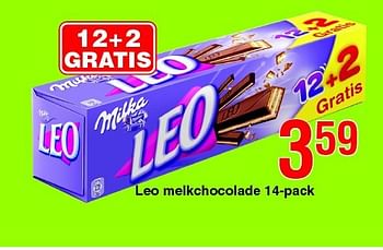 Promoties Leo melkchocolade - Milka - Geldig van 14/08/2014 tot 27/08/2014 bij Spar (Colruytgroup)