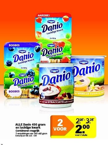 Promoties Danio en luchtige kwark - Danone - Geldig van 01/09/2014 tot 07/09/2014 bij Albert Heijn