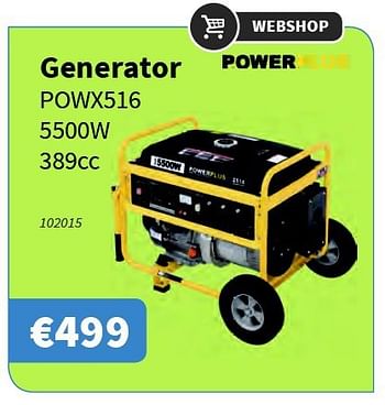 Promoties Generator powx516 - Powerplus - Geldig van 11/09/2014 tot 24/09/2014 bij Cevo Market
