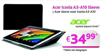 Promoties Acer iconia a3-a10 sleeve - Acer - Geldig van 21/09/2014 tot 30/09/2014 bij Connect IT