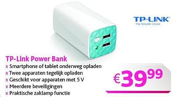 Promoties Tp-link power bank - TP-LINK - Geldig van 21/09/2014 tot 30/09/2014 bij Connect IT