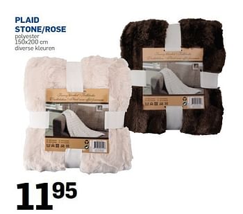 Promoties Plaid stone-rose - Huismerk - Action - Geldig van 22/09/2014 tot 19/10/2014 bij Action