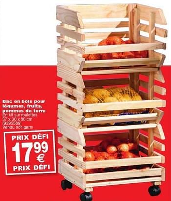 Promotions Bac en bois pour legumes, fruits, pommes de terre - Produit maison - Cora - Valide de 30/09/2014 à 13/10/2014 chez Cora