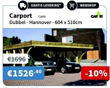 Promoties Cartri carport dubbel - hannover - Cartri - Geldig van 03/07/2014 tot 30/07/2014 bij Cevo Market