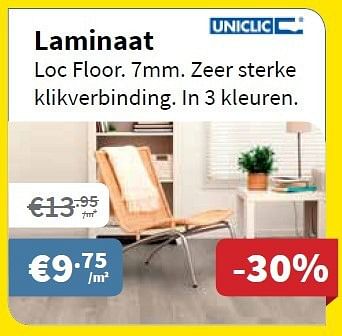 Promoties Uniclic laminaat loc floor - Uniclic - Geldig van 03/07/2014 tot 30/07/2014 bij Cevo Market