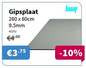 Promoties Gipsplaat - Knauf - Geldig van 31/07/2014 tot 13/08/2014 bij Cevo Market