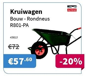 Promoties Altrad kruiwagen bouw - rondneus r801-pa - Altrad - Geldig van 31/07/2014 tot 13/08/2014 bij Cevo Market