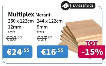 Promoties Multiplex meranti - Huismerk - Cevo - Geldig van 31/07/2014 tot 13/08/2014 bij Cevo Market
