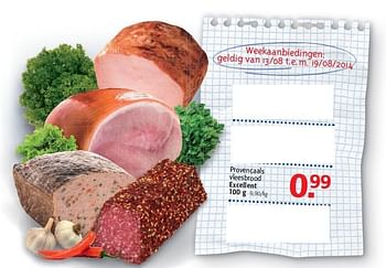 Promoties Provençaals vleesbrood excellent - Excellent - Geldig van 13/08/2014 tot 19/08/2014 bij Alvo
