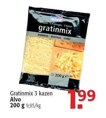 Promoties Gratinmix 3 kazen alvo - Huismerk - Alvo - Geldig van 13/08/2014 tot 26/08/2014 bij Alvo