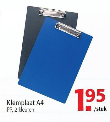Promoties Klemplaat a4 - Huismerk - Alvo - Geldig van 13/08/2014 tot 26/08/2014 bij Alvo