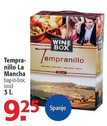 Promoties Tempranillo la mancha - Rode wijnen - Geldig van 13/08/2014 tot 26/08/2014 bij Alvo