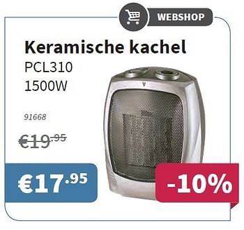 Promoties Keramische kachel pcl310 - Huismerk - Cevo - Geldig van 25/09/2014 tot 08/10/2014 bij Cevo Market