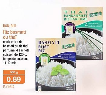 Bon Ri Riz Basmati Ou Thai Promotie Bij Aldi