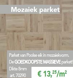 Promoties Mozaiek parket - Huismerk - Woodtex - Geldig van 01/07/2014 tot 31/08/2014 bij Woodtex