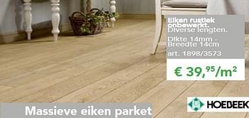Promoties Massieve eiken parket - Huismerk - Woodtex - Geldig van 01/07/2014 tot 31/08/2014 bij Woodtex