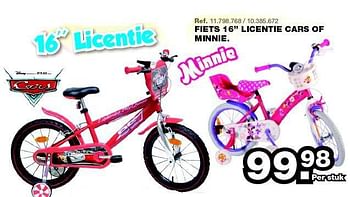 Promoties Fiets licentie cars of minnie. - Cars - Geldig van 28/07/2014 tot 31/08/2014 bij Maxi Toys
