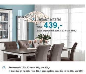 Promoties Eetkamertafel - Huismerk - O & O Trendy Wonen - Geldig van 01/08/2014 tot 08/09/2014 bij O & O Trendy Wonen