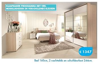 Promotions Bed, 2 nachttafels en schuifdeurkast - Produit Maison - O & O Trendy Wonen - Valide de 01/08/2014 à 08/09/2014 chez O & O Trendy Wonen