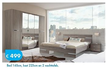Promoties Bed, kast en 2 nachttafels - Huismerk - O & O Trendy Wonen - Geldig van 01/08/2014 tot 08/09/2014 bij O & O Trendy Wonen