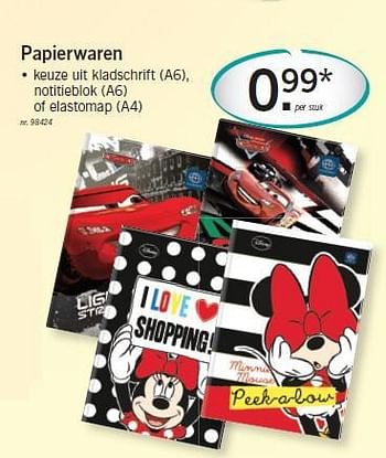 Promoties Papierwaren - Disney - Geldig van 04/08/2014 tot 09/08/2014 bij Lidl