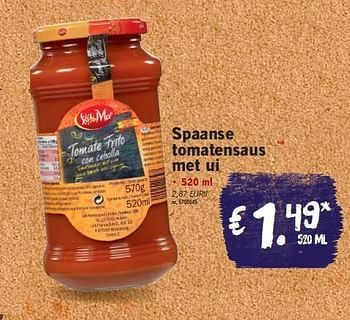 Promoties Spaanse tomatensaus met ui - Sol & Mar - Geldig van 04/08/2014 tot 09/08/2014 bij Lidl