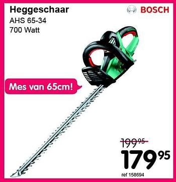 Promoties Bosch heggeschaar ahs 65-34 - Bosch - Geldig van 04/08/2014 tot 31/08/2014 bij Freetime